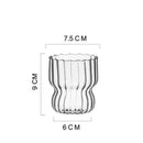 Ljojo 300ML Ins Iced Milk Glass Cups, Ribbed Drinking Glasses for Cocktail Beer Juice