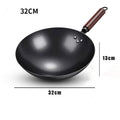Ljojo 32cm Traditional Iron Wok Pan Non-stick High Quality Frying Cookware