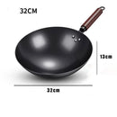 Ljojo 32cm Traditional Iron Wok Pan Non-stick High Quality Frying Cookware