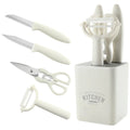 Ljojo 5-Piece Green Kitchen Tools Set: Peeler, Knife, Beater, Scissors - Multi-functional Cooking Gadget