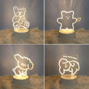 Ljojo Love 3D Acrylic LED Night Light Table Lamp