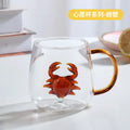 Ljojo 3D Cartoon Animal Glass Cup - Cute Single Layer Cup for Water, Coffee, Juice