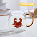 Ljojo 3D Cartoon Animal Glass Cup - Cute Single Layer Cup for Water, Coffee, Juice
