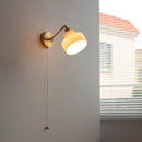 Ljojo Milky White Glass LED Wall Light Sconce Rotate Pull Chain Switch