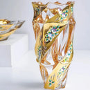 Ljojo™ Crystal Glass Vase Gold Enamel European Decoration Housewarming Gift