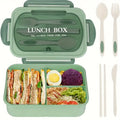 Ljojo 3-Compartment Lunch Box & Tableware Set for School Work Camping Bento Box