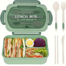 Ljojo 3-Compartment Lunch Box & Tableware Set for School Work Camping Bento Box