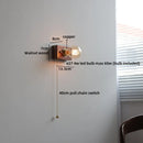 Ljojo LED Wall Lamp Pull Chain Switch Wood Stair Lighting Mirror Light
