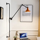 Ljojo Long Arm Rocker Wall Lamp Black Metal LED Light for Room Decoration
