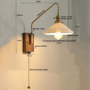 Ljojo LED Glass Copper Wall Sconce Modern Stair Light Fixtures for Home Decor