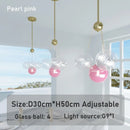 Ljojo Multi Color Glass Ball Pendant Light Modern Iron Ceiling Fixture
