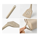 Ljojo 13-Piece Silicone Kitchen Utensil Set with Stainless Steel Handles and Storage Bucket