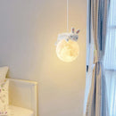 Ljojo 3D Moon Rabbit Night Light Bear Lamp - Children's Room Hanging Pendant
