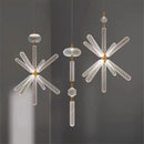 Modern Minimalist LED Glass Pipe Chandelier Pendant Light for Home Decor Restaurant Lobby by Ljojo