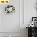 Ljojo Marble White Glass Ball LED Wall Lamp for Luxury Home Decor