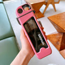 Ljojo 350ML Double Layer Square Plastic Water Bottle With Straw