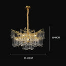 Ljojo Luxury Water Droplet Crystal Chandelier Light for Living Room Decor Golden Branch Pendant Fixture