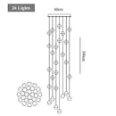Ljojo Long Chandelier Glass Crystal Staircase Lamp for Living Room Dining Room Decor