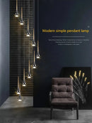Ljojo LED Chandelier Pendant Lights for Staircase Living Room and Villa Exhibition Hall