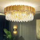 Gold Crystal LED Chandelier Rotundity Ceiling Lamp for Living Room by Ljojo