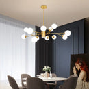 Nordic Tree Branch LED Chandelier Glass Ball Lampshade Black Gold for Bedroom Living Room Ljojo