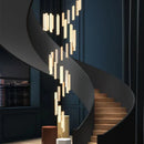 Ljojo Luxury Crystal Pendant Chandelier LED Light for Staircases and Living Rooms