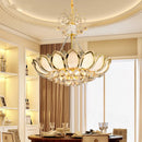 Crystal Chandelier: Zen Lotus Living Room Lamp by Ljojo - Elegant Temple Dining Room Lighting