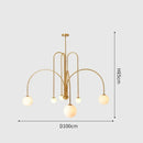 Ljojo Geometric Chandelier Glass Pendant Light - Modern Ceiling Suspension Lamp for Living Dining Room
