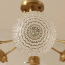 LED Copper Glass Ball Pendant Light for Living Room Dining Bedroom - Ljojo