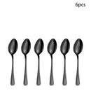 Ljojo 24-piece Stainless Steel Black Tableware Set - Knife, Fork, Spoon