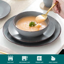 Ljojo MODA Stoneware Dinner Set - 48-Piece Grey Tableware in VANCASSO Design