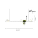 Ljojo LED Chandelier Plant Suspension Pendant Light - Black Kitchen Bar Dinning Room