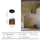 Modern Minimalist LED Hanging Chandelier Wabi-sabi Wooden Pendant Light by Ljojo