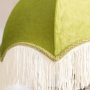 French Medieval Style Green Velvet Tassel Pendant Lights by Ljojo - Retro Pattern Fabric Chandelier for Dining Room & Bedroom