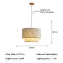 Japanese Wabi Sabi Double-Layer Fabric Pendant Lamp for Living Dining Bedroom by Ljojo