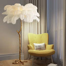 Modern Ostrich Feather Gold LED Floor Lamp by Ljojo - Luxe Living Room & Bedroom Lighting
