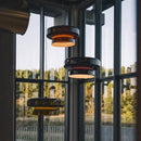 Ljojo LED Modern Annular Chandelier Glass Pendant Light for Living Room Bedroom Decor