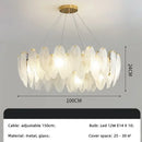 Ljojo Luxury Feather Crystal Chandelier - Cream Style Main Bedroom Lighting