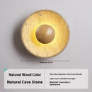 Modern Natural Stone Wall Light Sconce Dark Wood 25cm Atmosphere Lamp by Ljojo for Foyer Dining Bedroom