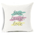 Ljojo Letter Print Pillow Case 45x45 cm Linen Cushion Cover for Home Decor