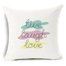 Ljojo Letter Print Pillow Case 45x45 cm Linen Cushion Cover for Home Decor