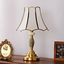 Ljojo Luxe Brass Table Lamp: LED, European Retro Style, Glass Desk Light for Home