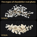 Italian Ginkgo Leaf LED Pendant Light Gold Silver Branch Art Lamp for Living Room by Ljojo