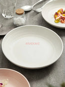 Ljojo 12-inch Ceramic Deep Plate for Dining, Soup, Salad - High-End Tableware