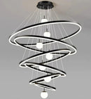 Modern Gold Ring LED Pendant Light Chandeliers for Living Bedroom Dining Room by Ljojo