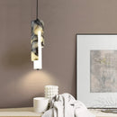 Art Deco LED Pendant Light White Marble Acrylic Bedroom Kitchen Dining Room - Ljojo