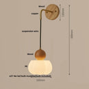 Ljojo LED Wall Sconce Walnut Wood Pull Chain Switch Art Light