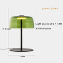 Green Glass Table Lamp for Home Office Bedroom Nightstand, Ljojo Luxury Desk Light