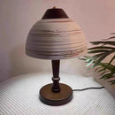 Ceramic Lampshade Desk Lamp Wood Base | Elegant Bedroom Parlor Lighting by Ljojo