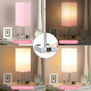 Ljojo LED Desk Lamp with Touch Control, USB-C+A Port, Dual AC Outlets, Rechargeable Battery